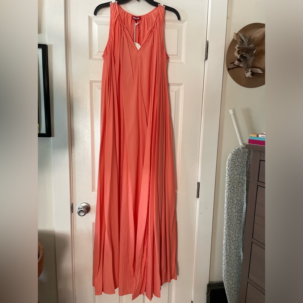 STAUD Tulsi Dress. Size Small. Color: Coral